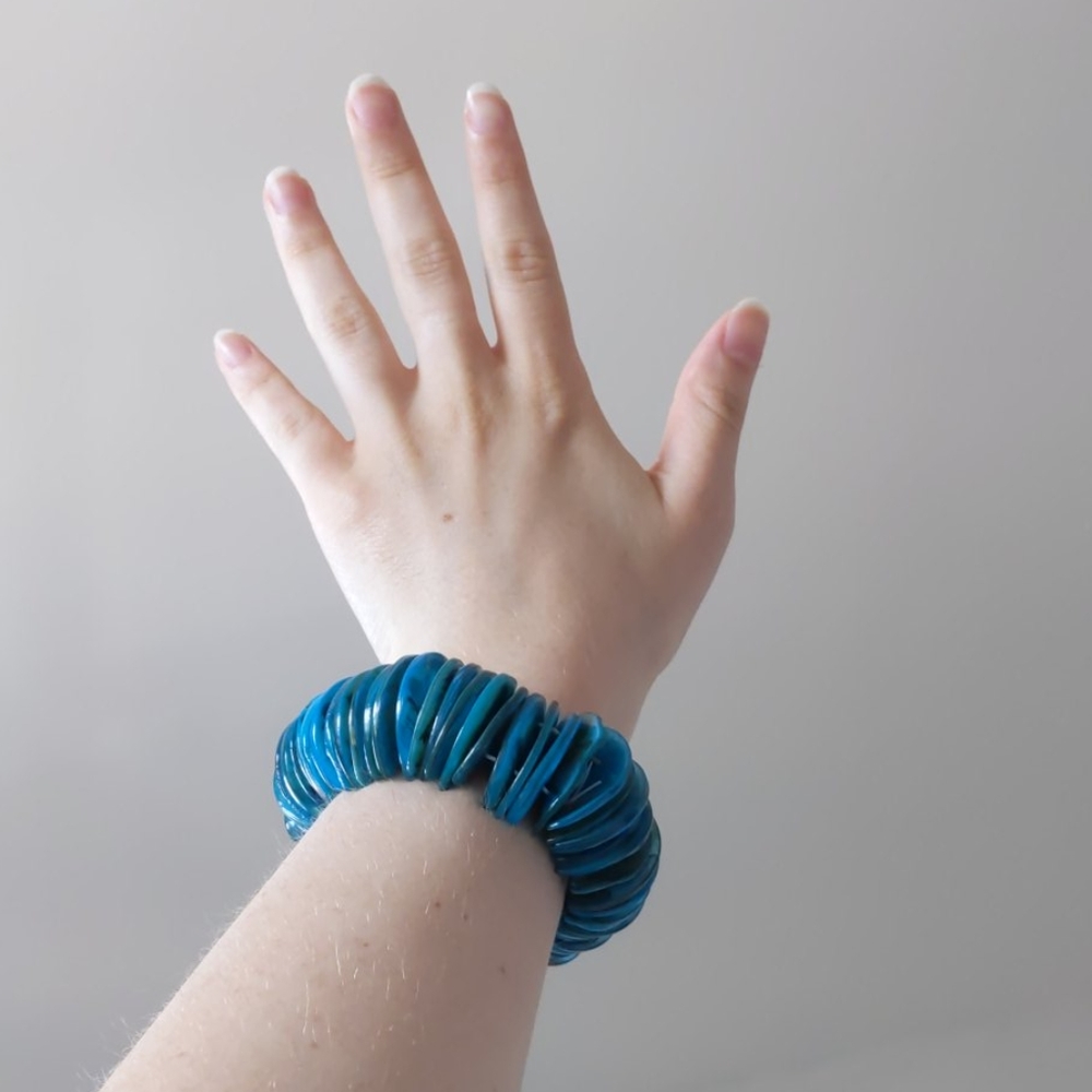 Blue shell bracelet